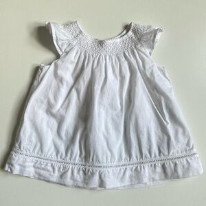 Ralph Lauren Baby Girl White Dress with Smocking Detail - 12M